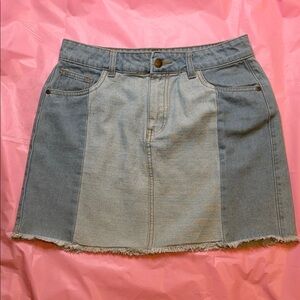 Chelsea & Violet Two-Tone Denim Mini Skirt